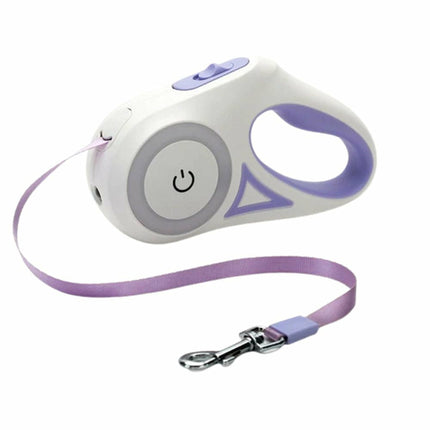 Automatic Retractable LED Dog Leash with RGB Streamer Light | Night Safety Pet Leash